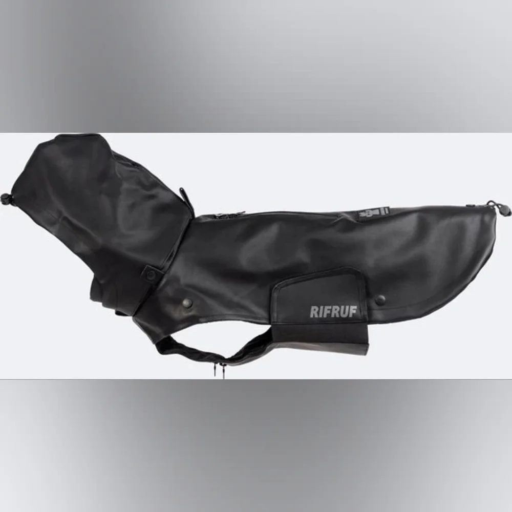 RIFRUF | Stormhunter Dog Raincoat in Truffle (black) sz 10